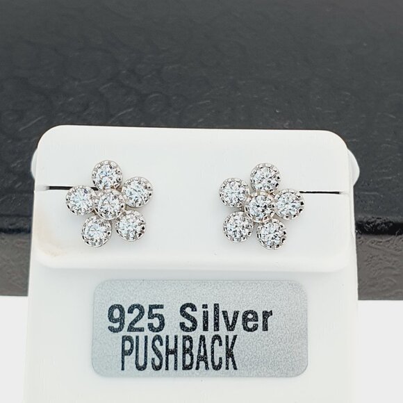 "925 sterling silver luxury CZ earrings for women/girls, Best for RJUS2232 - Picture 3 of 11